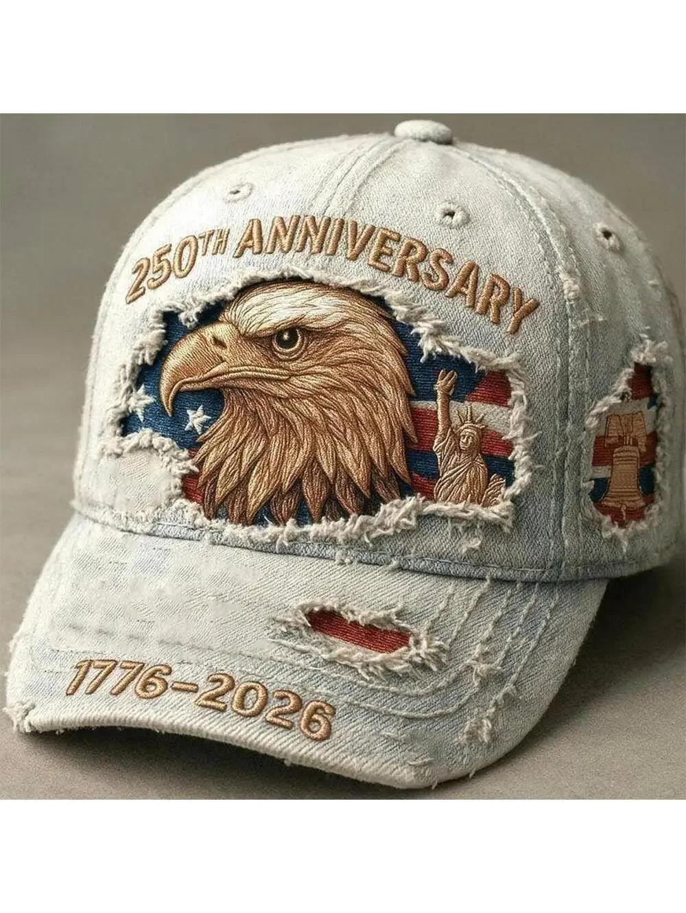 250th Anniversary USA Flag Embroidered Baseball Cap